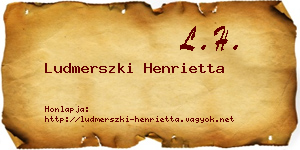 Ludmerszki Henrietta névjegykártya
